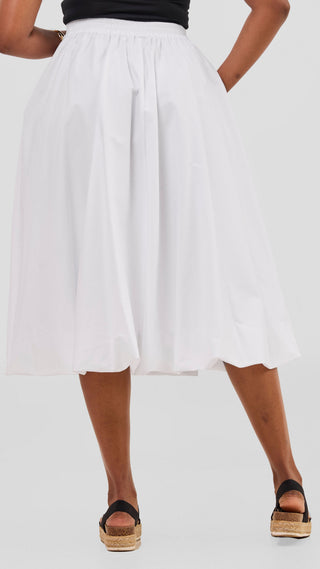 Safari Solana Bubble Midi Skirt - White
