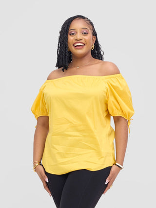 Safari Tawi Off - Shoulder Top - Yellow - Shopzetu