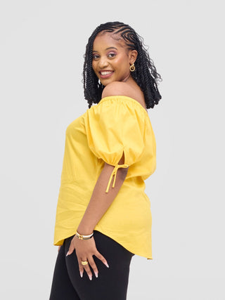 Safari Tawi Off - Shoulder Top - Yellow - Shopzetu