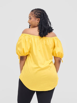 Safari Tawi Off - Shoulder Top - Yellow - Shopzetu