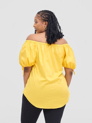 Safari Tawi Off-Shoulder Top - Yellow