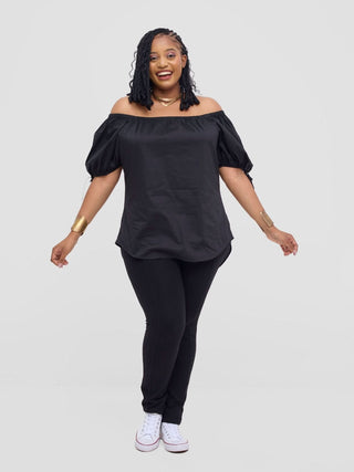 Safari Tawi Off-Shoulder Top - Black