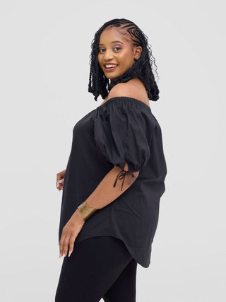 Safari Tawi Off-Shoulder Top - Black