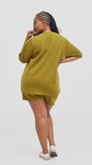 Shiv & Shikie X Safari Boxy T Shirt - Olive - Shopzetu