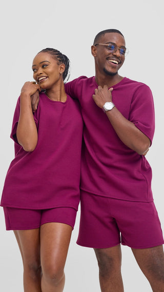 Shiv & Shikie X Safari Drawstring Shorts - Purple - Shopzetu