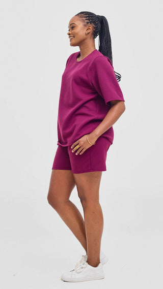 Shiv & Shikie X Safari Drawstring Shorts - Purple - Shopzetu