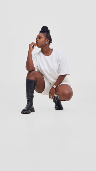 Shiv & Shikie X Safari Boxy T Shirt - White - Shopzetu