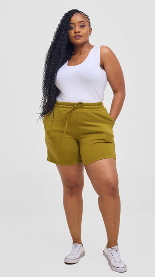 Shiv & Shikie X Safari Drawstring Shorts - Olive