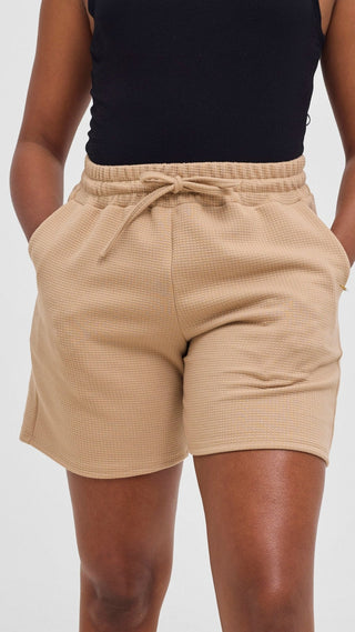Shiv & Shikie X Safari Drawstring Shorts - Light Taupe - Shopzetu