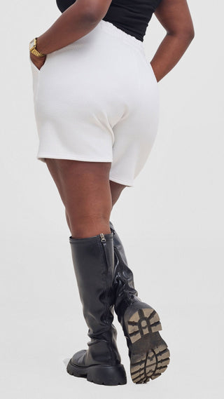 Shiv & Shikie X Safari Drawstring Shorts - White - Shopzetu