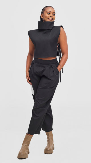 Shiv & Shikie X Safari Turtleneck Vest - Black