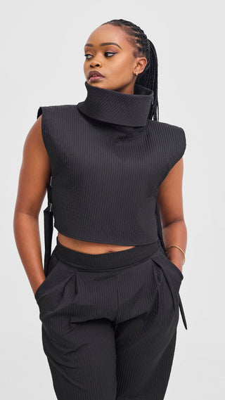 Shiv & Shikie X Safari Turtleneck Vest - Black