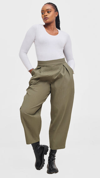 Shiv & Shikie X Safari Barrel Pants - Olive