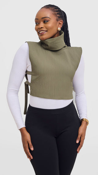 Shiv & Shikie X Safari Turtleneck Vest - Olive