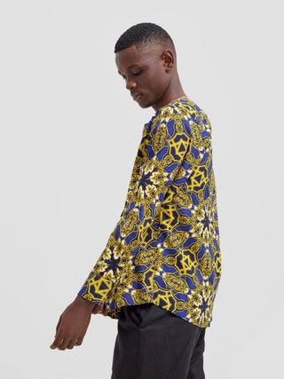 Safari Sizani Men' Kitenge Placket Shirt -