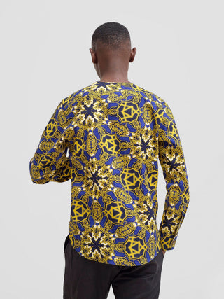 Safari Sizani Men' Kitenge Placket Shirt -