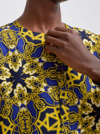 Safari Sizani Men' Kitenge Placket Shirt -