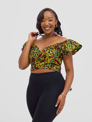 Safari Sizani 2 Way Wrap Top - Tafo Print