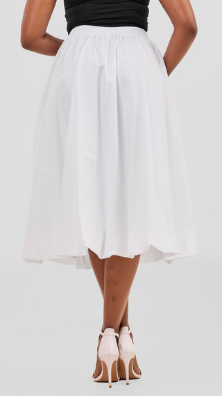 Safari Solana Bubble Midi Skirt - White