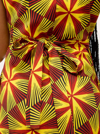 Safari Savannah Kitenge Midi Wrap Dress - Juja Print - Shopzetu