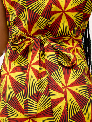 Safari Savannah Kitenge Midi Wrap Dress - Juja Print