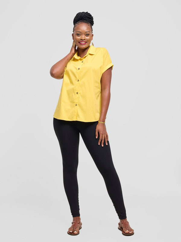Safari Zene Drop Shoulder Top - Mustard - Shopzetu