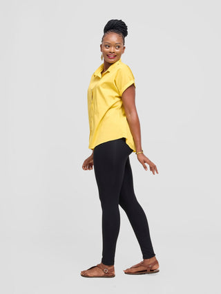 Safari Zene Drop Shoulder Top - Mustard - Shopzetu