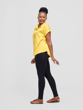 Safari Zene Drop Shoulder Top - Mustard