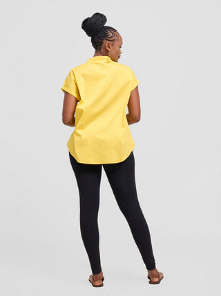Safari Zene Drop Shoulder Top - Mustard