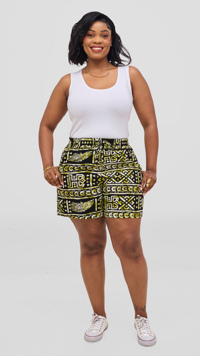 Safari by Vivo Zehra Kitenge Shorts - Pena Print