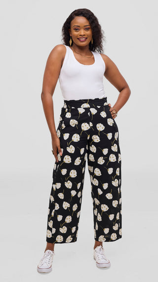 Safari by Vivo Zehra Barrel Pants - Black / White Print