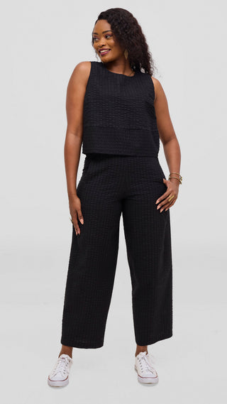 Safari by Vivo Zehra Sleeveless Boxy Top - Black