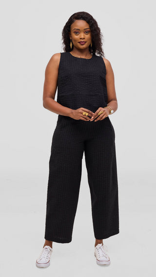 Safari by Vivo Zehra Sleeveless Boxy Top - Black