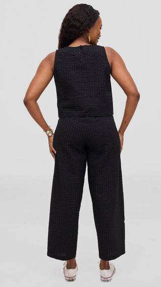 Safari by Vivo Zehra Sleeveless Boxy Top - Black