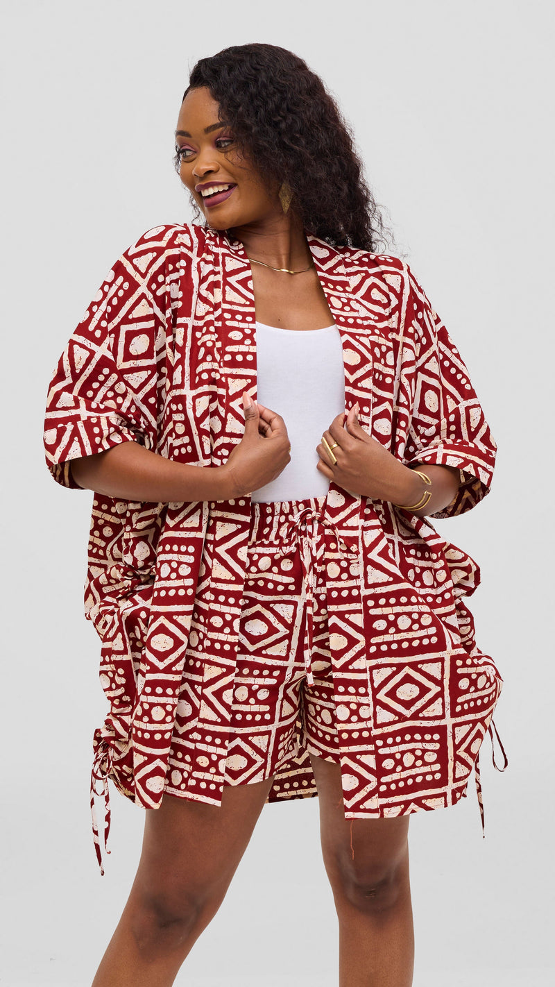 Safari by Vivo Zehra Kitenge Short Kimono - Taswi Print