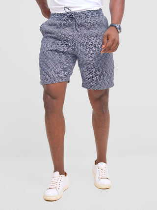 Safari Men's Kitenge Drawstring Shorts - Himo Print