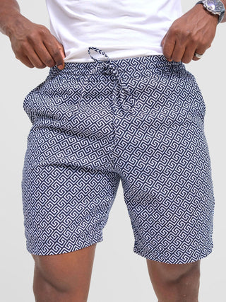 Safari Men Drawstring Shorts - Himo Print - Shopzetu