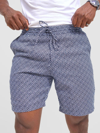 Safari Men's Kitenge Drawstring Shorts - Himo Print