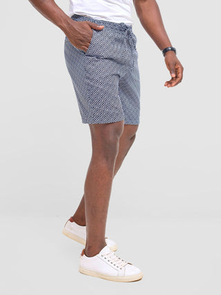 Safari Men Drawstring Shorts - Himo Print - Shopzetu