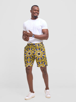 Safari Men' Kitenge Drawstring Shorts -