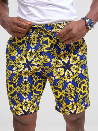 Safari Men Drawstring Shorts - Keri Print - Shopzetu