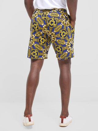 Safari Men's Kitenge Drawstring Shorts - Keri Print