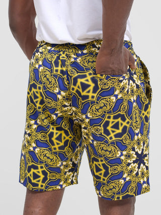 Safari Men Drawstring Shorts - Keri Print - Shopzetu