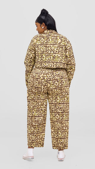 Safari Tara Barell Pants - Olive / Brown Khoi Print