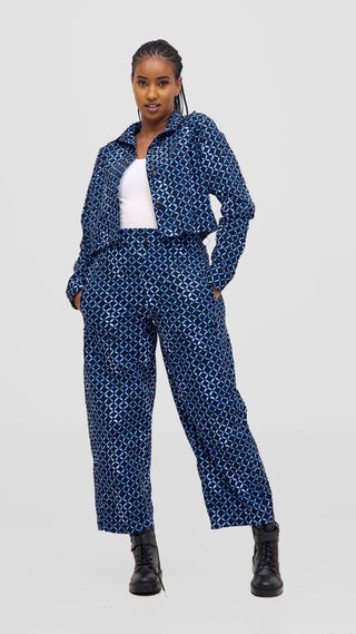 Safari Tara Barell Pants - Light Blue / Navy Dire Print