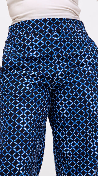 Safari Tara Barell Pants - Light Blue / Navy Dire Print
