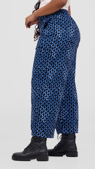 Safari Tara Barell Pants - Light Blue / Navy Dire Print