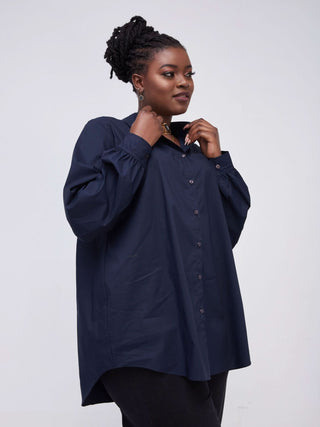 Safari Kaya Long Sleeve Collar Shirt  - Navy