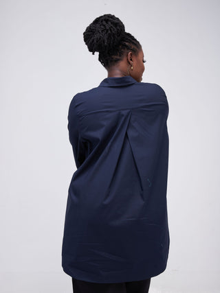 Safari Kaya Long Sleeve Collar Shirt  - Navy