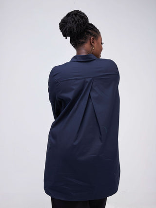 Safari Kaya Long Sleeve Collar Shirt  - Navy